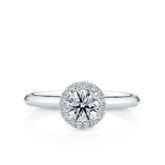 Amāre 0.70 Carat TW Diamond Halo Engagement Ring set in Platinum - Wallace Bishop