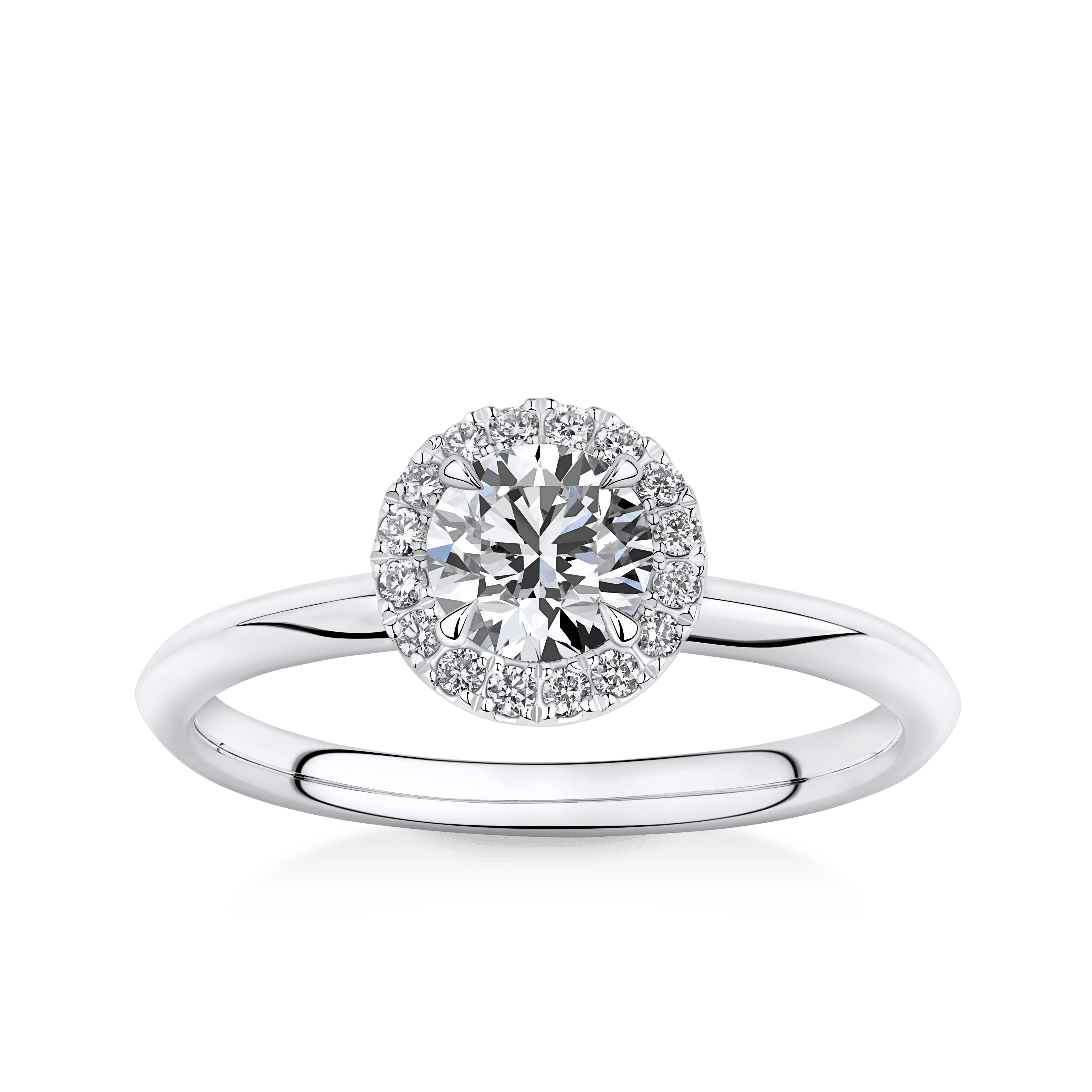 Amāre® 0.70 Carat TW Diamond Halo Engagement Ring set in Platinum