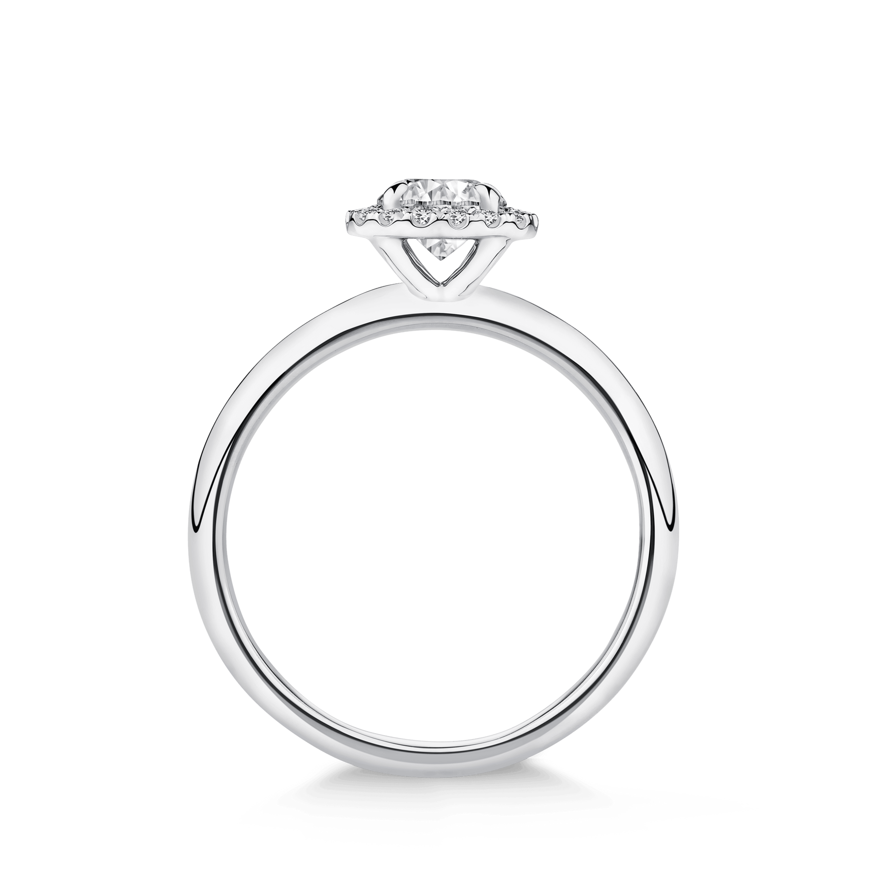 Amāre 0.70 Carat TW Diamond Halo Engagement Ring set in Platinum - Wallace Bishop