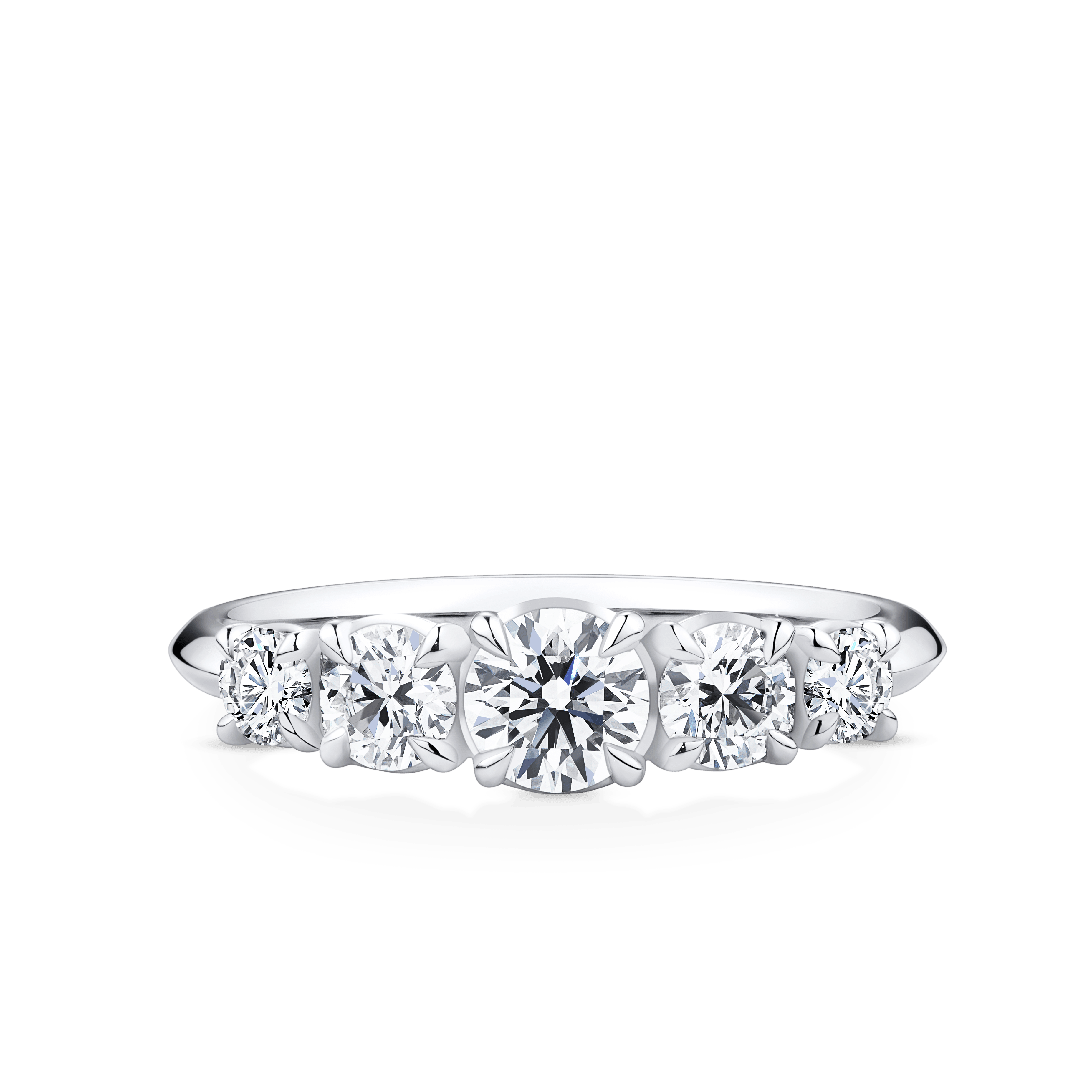 Amāre® 1.00ct TW Round Brilliant Cut Diamond Five Stone Ring in Platinum