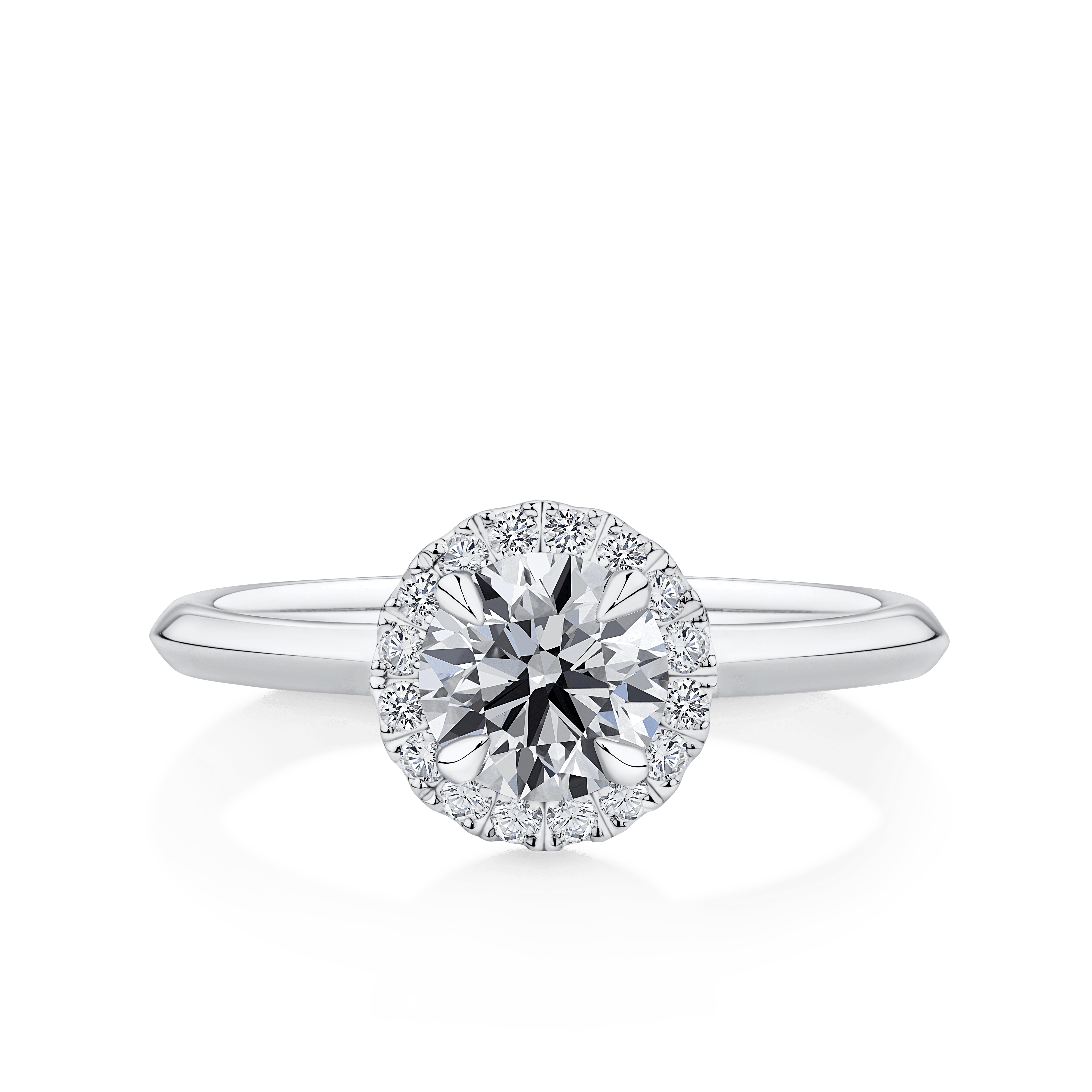 Amāre® 1.00 Carat TW Diamond Halo Engagement Ring set in Platinum