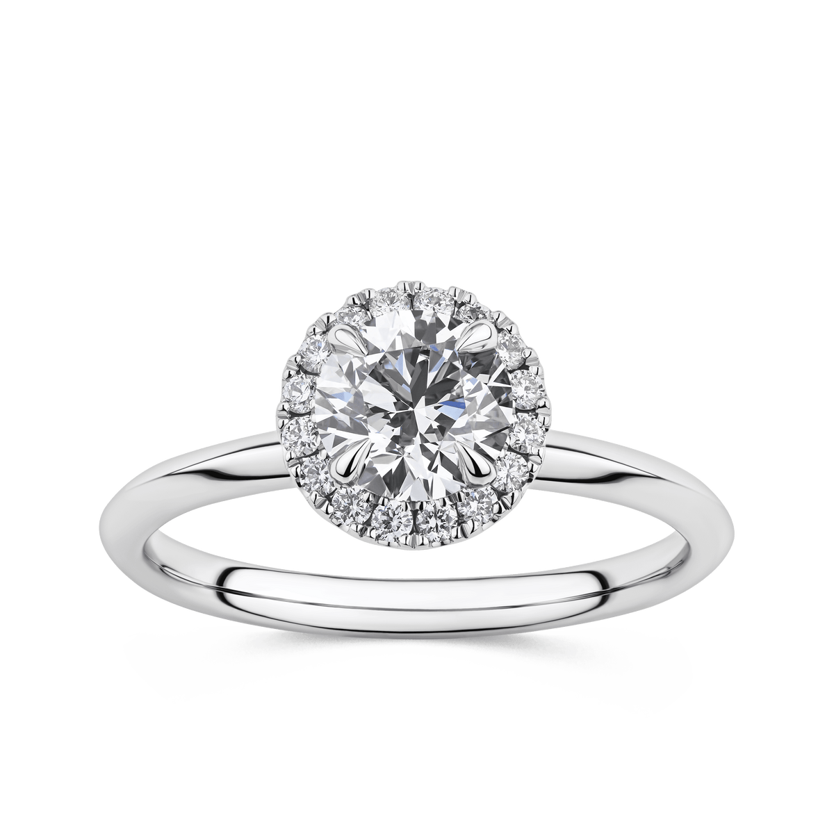 Amāre 1.00 Carat TW Diamond Halo Engagement Ring set in Platinum - Wallace Bishop