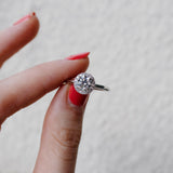 Amāre® 1.00 Carat TW Diamond Halo Engagement Ring set in Platinum