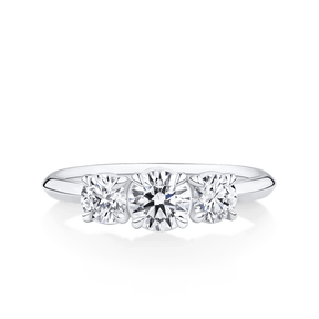 Amāre 1.00 Carat TW Diamond Three Stone Engagement Ring set in Platinum - Wallace Bishop