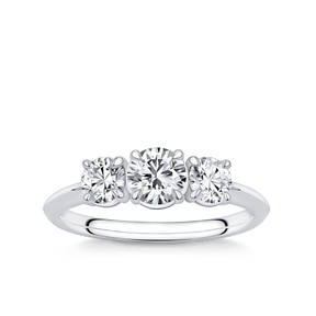 Amāre 1.00 Carat TW Diamond Three Stone Engagement Ring set in Platinum - Wallace Bishop