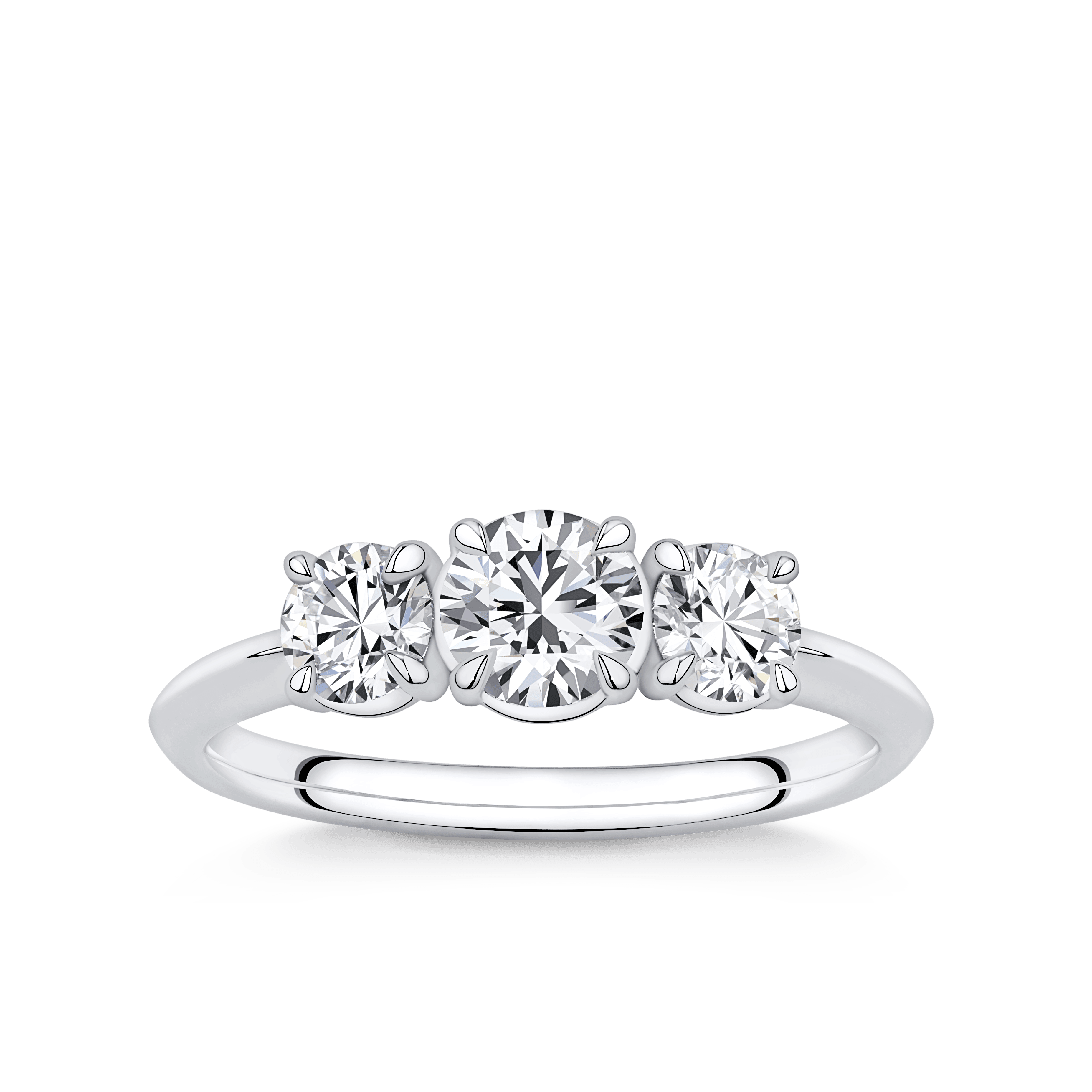 Amāre 1.00 Carat TW Diamond Three Stone Engagement Ring set in Platinum - Wallace Bishop