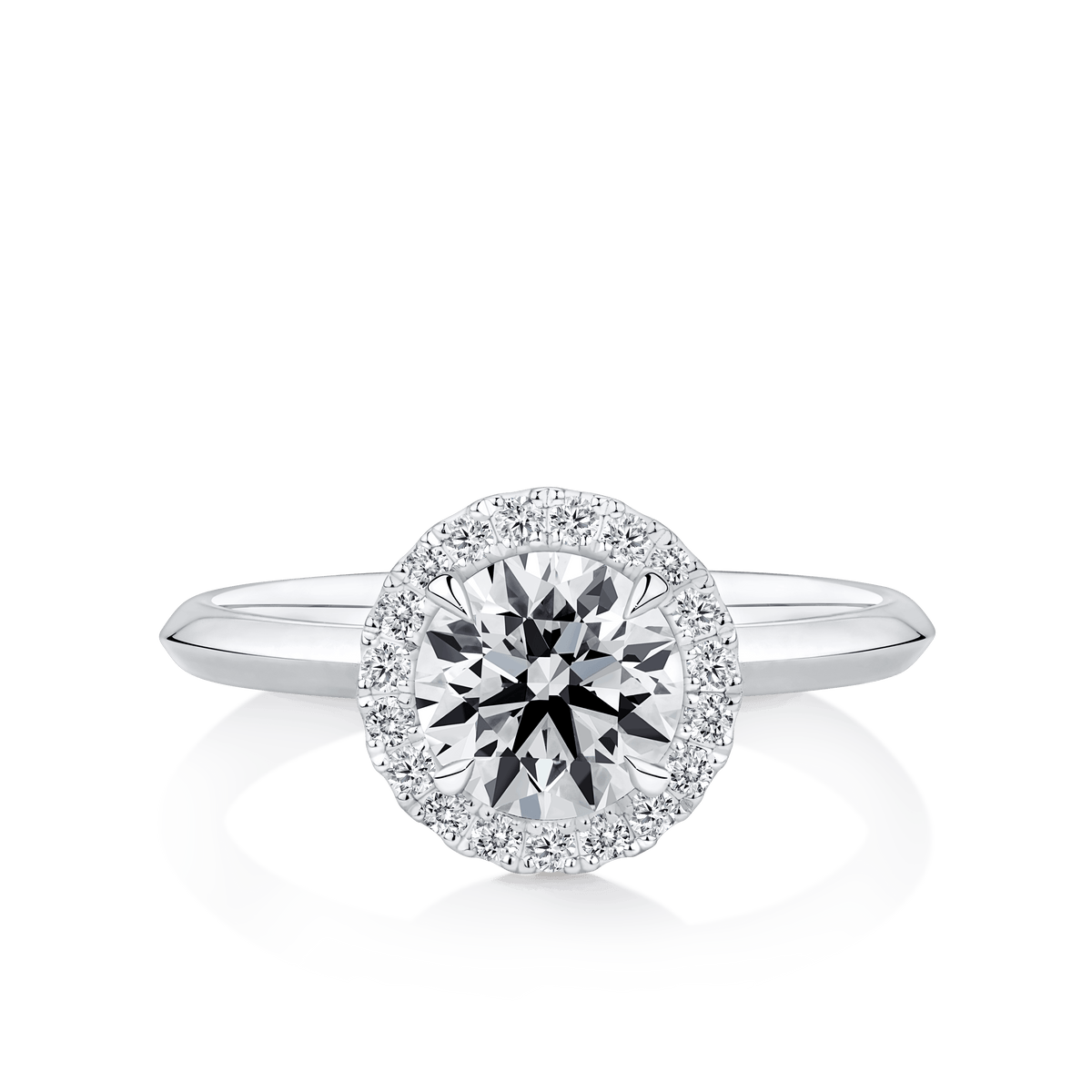 Amāre 1.34 Carat TW Diamond Halo Engagement Ring set in Platinum - Wallace Bishop