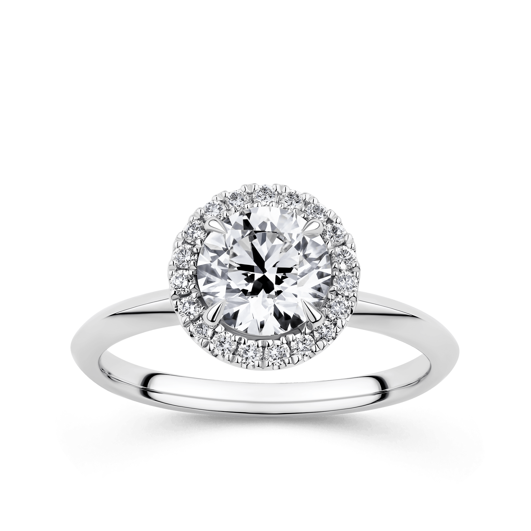 Amāre 1.34 Carat TW Diamond Halo Engagement Ring set in Platinum - Wallace Bishop