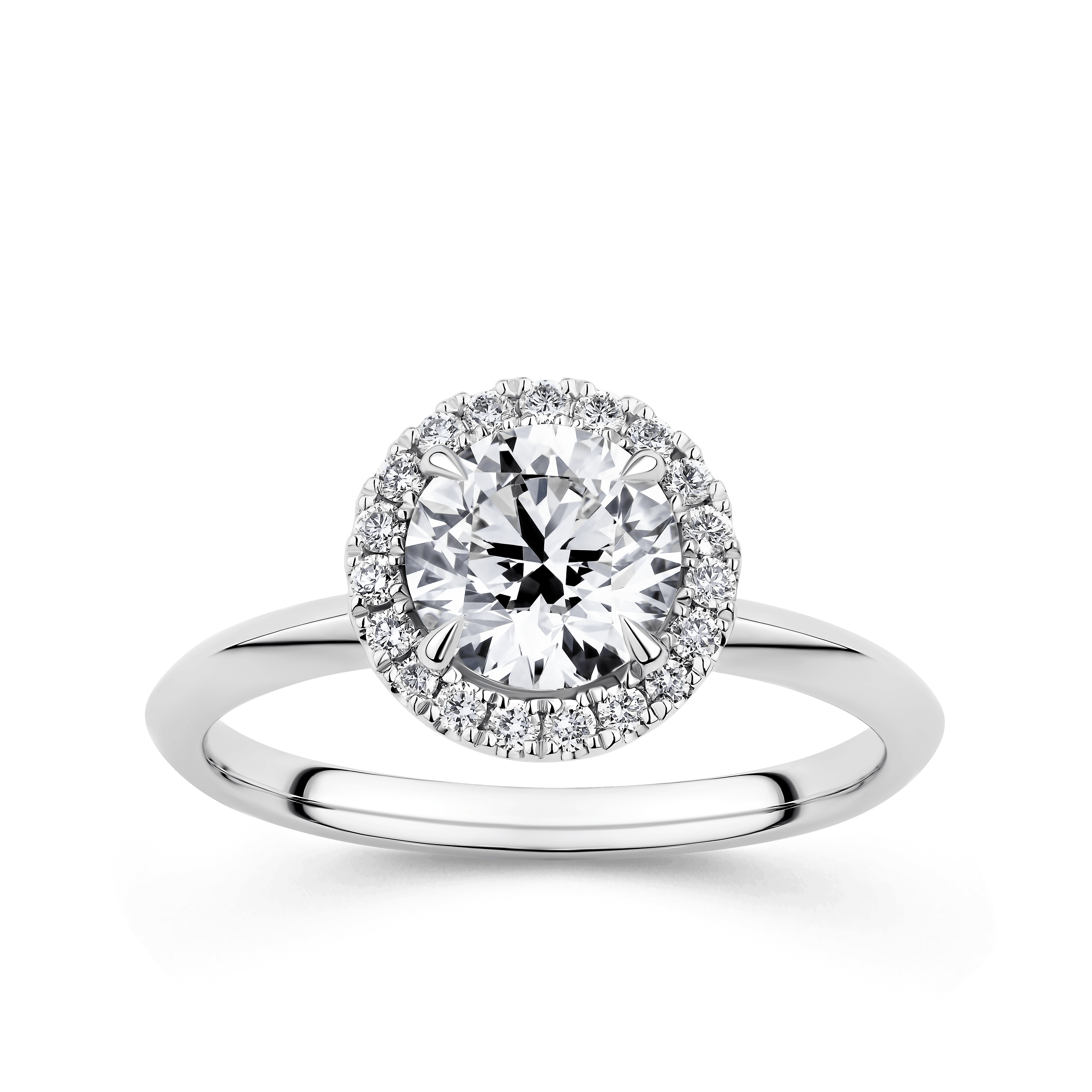 Amāre 1.34 Carat TW Diamond Halo Engagement Ring set in Platinum - Wallace Bishop
