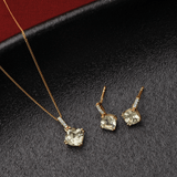 Green Amethyst & 0.02ct TDW Diamond Drop Pendant in 9ct Yellow Gold