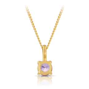 Amethyst Round Pendant in 9ct Yellow Gold - Wallace Bishop