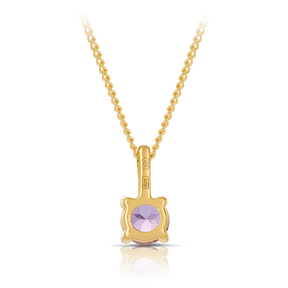 Amethyst Round Pendant in 9ct Yellow Gold - Wallace Bishop