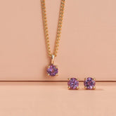 Amethyst Round Pendant in 9ct Yellow Gold - Wallace Bishop