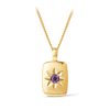 Amethyst Star Set Rectangular Pendant in 9ct Yellow Gold