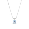 Aquamarine & Diamond Necklace in 9ct White Gold