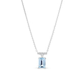 Aquamarine & Diamond Necklace in 9ct White Gold - Wallace Bishop