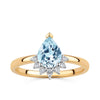 Aquamarine Diamond Pear Ring in 9ct Yellow Gold - Wallace Bishop