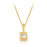 Aquamarine Round Pendant in 9ct Yellow Gold - Wallace Bishop