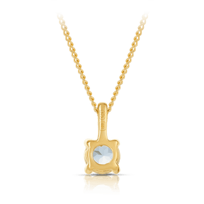 Aquamarine Round Pendant in 9ct Yellow Gold - Wallace Bishop