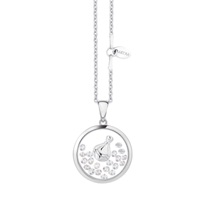 ASTRA Air Balloon Cubic Zirconia Circle Pendant in Sterling Silver - Wallace Bishop