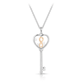 ASTRA Forever Changes Cubic Zirconia Key Pendant in Sterling Silver Rose Plate - Wallace Bishop