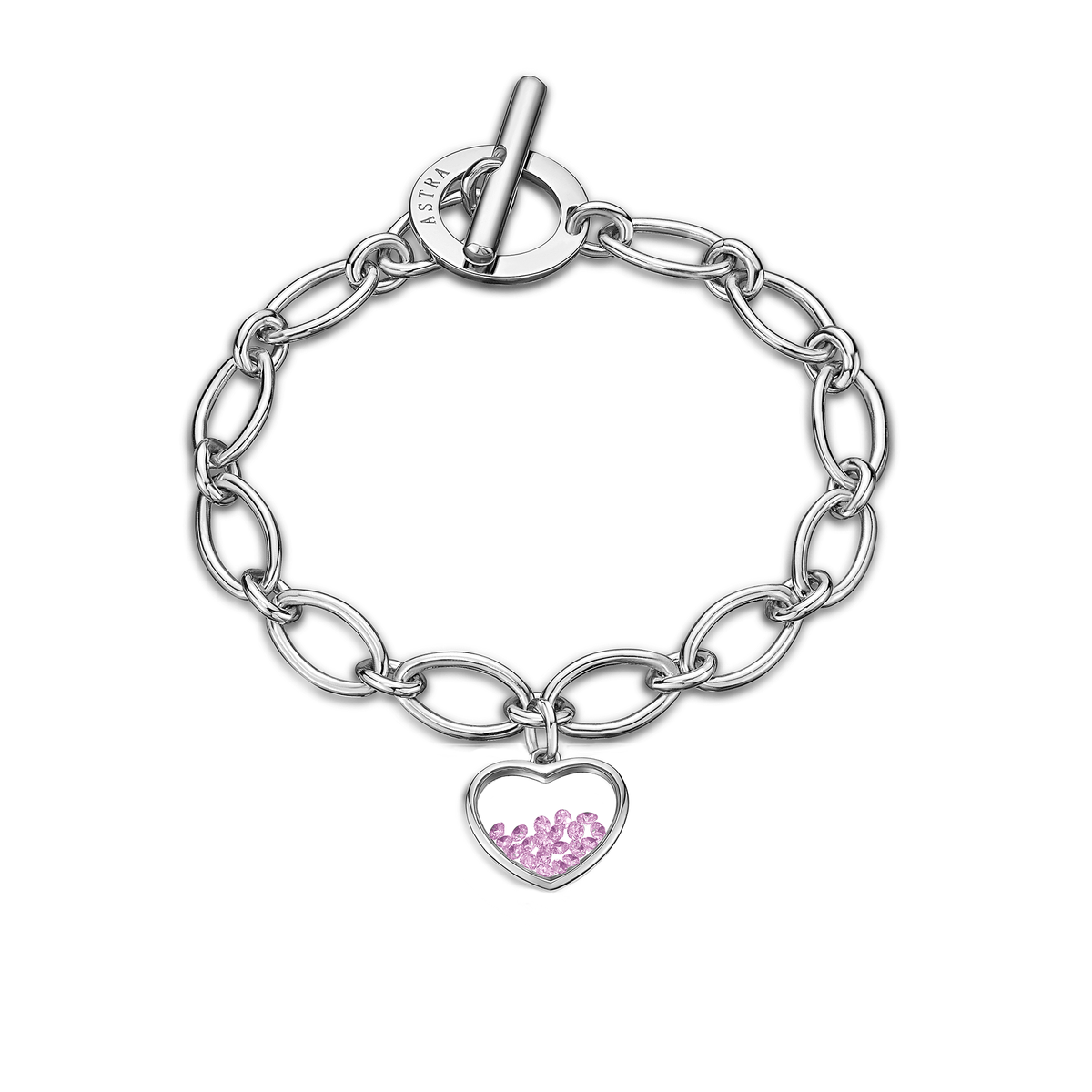 Astra From the Dream Pink Cubic Zirconia Heart Bracelet in Sterling Silver - Wallace Bishop