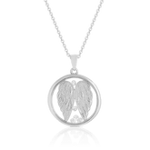 ASTRA Guardian Angel Cubic Zirconia Circle Necklace in Sterling Silver - Wallace Bishop