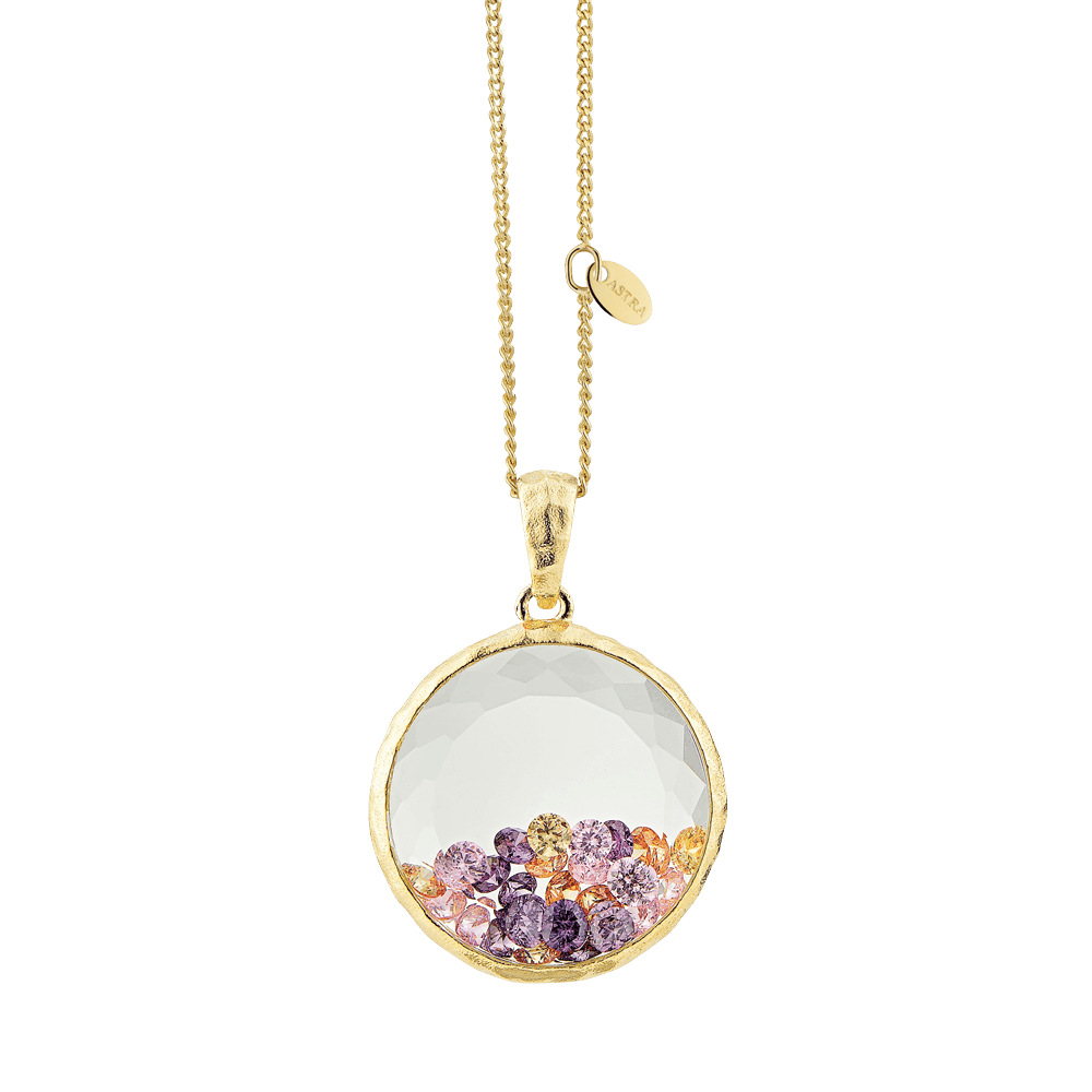 ASTRA Milan Cubic Zirconia Circle Pendant in Sterling Silver & Gold Plated - Wallace Bishop