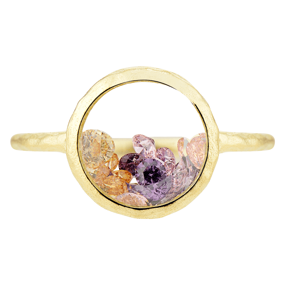 ASTRA Milan Cubic Zirconia Circle Ring in Sterling Silver & Gold Plated - Wallace Bishop