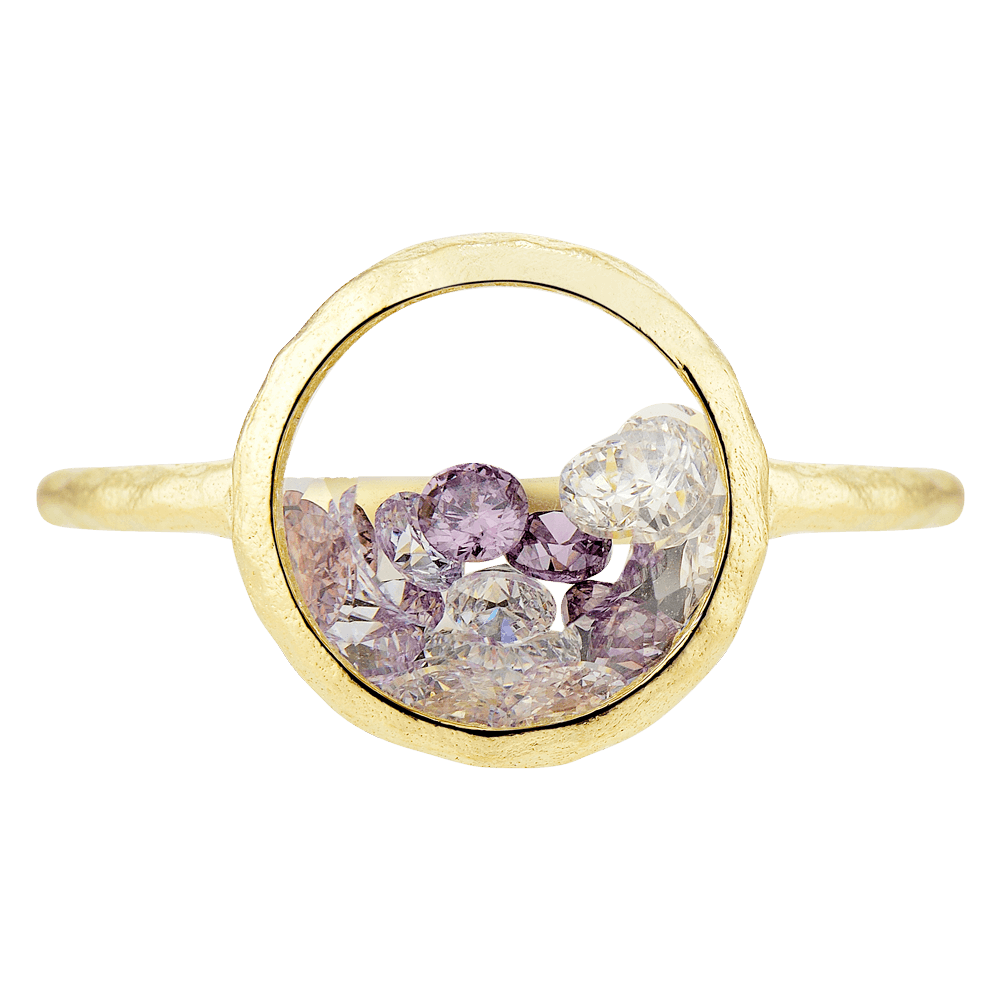 ASTRA New York Cubic Zirconia Circle Ring in Sterling Silver & Gold Plated - Wallace Bishop