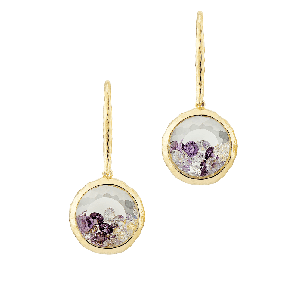 ASTRA New York Cubic Zirconia Round Drop Earrings in Sterling Silver & Gold Plated - Wallace Bishop