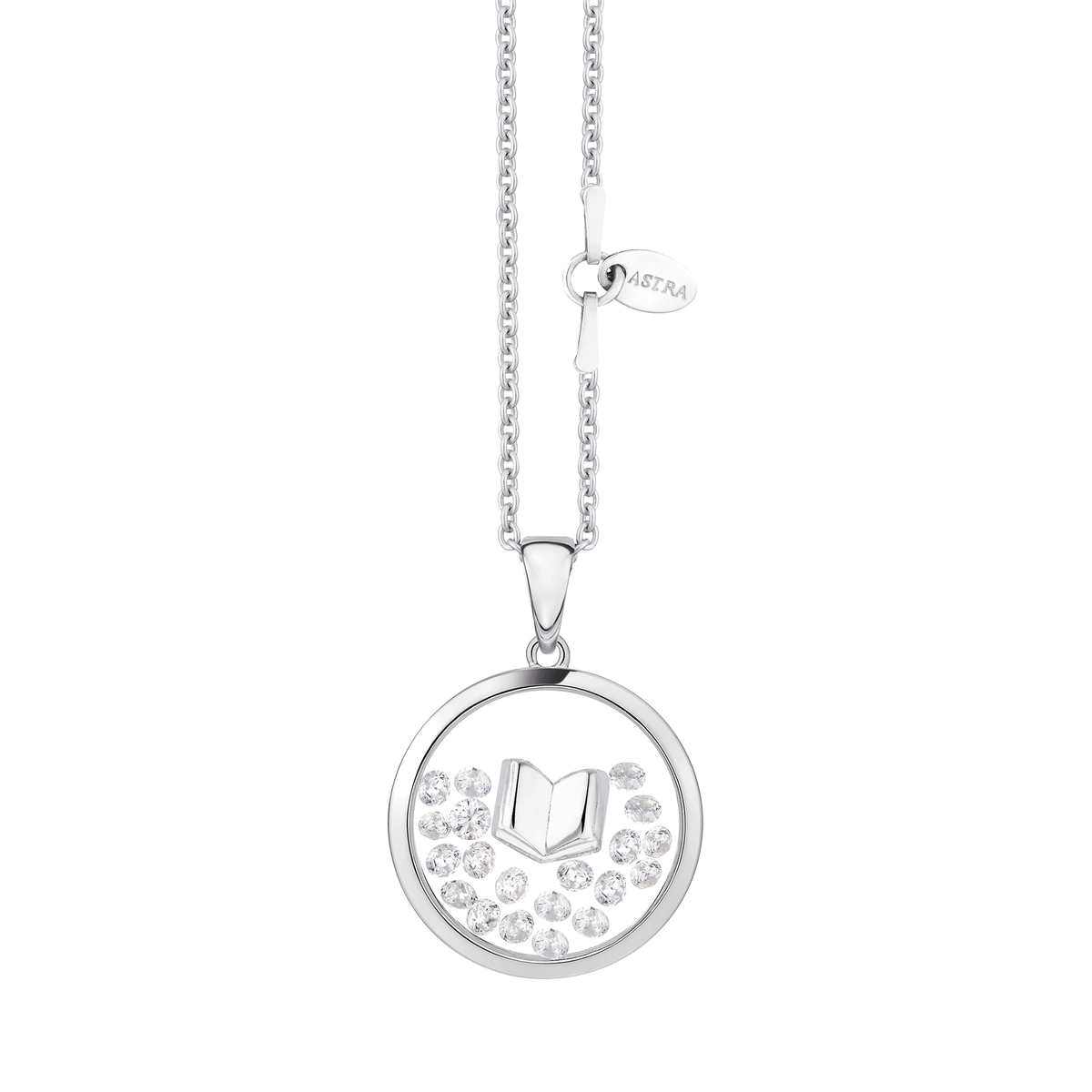 ASTRA Story Book Cubic Zirconia Circle Pendant in Sterling Silver - Wallace Bishop
