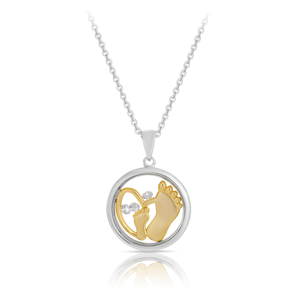 ASTRA The Gift of Life Cubic Zirconia Circle Pendant in Sterling Silver & Gold Plated - Wallace Bishop