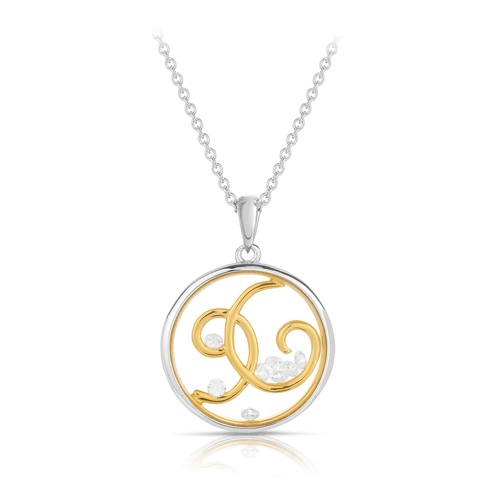 ASTRA Wild Spirit Cubic Zirconia Circle Pnedant in Sterling Silver & Gold Plated - Wallace Bishop