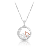 ASTRA Wishbone Cubic Zirconia Circle Necklace in Sterling Silver Rose Plated - Wallace Bishop