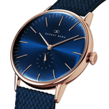 August Berg Men's Serenity Gold PVD Quartz Fashion 40mm Watch Blue Dial 10140A05VBL