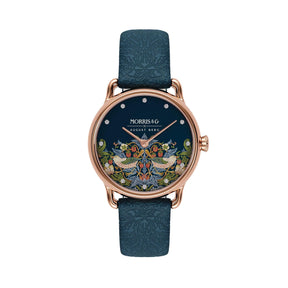 August Berg Morris & Co 26MM Strawberry Thief Indigo Leather Watch M1ST0926A16LIDE - Wallace Bishop
