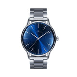 August Berg Serenity Link 40MM Deep Blue Silver Watch 10240E05SSL