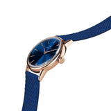 August Berg Women's Serenity Rose PVD Quartz Fashion 32mm Watch Blue Dial 10232A05VBL