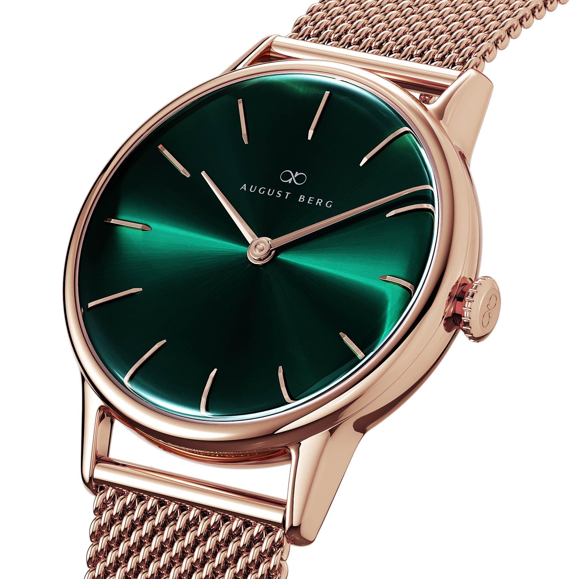 August Berg Women's Serenity Rose PVD Quartz 32mm Watch 10232A11MRG