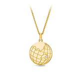 Australia Diamond Disc Pendant in 9ct Yellow Gold - Wallace Bishop