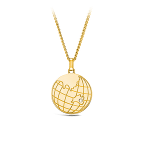 Australia Diamond Disc Pendant in 9ct Yellow Gold - Wallace Bishop