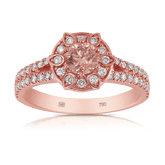 Australian Diamonds® Argyle Chocolate Diamond Halo Ring in 18ct Rose Gold - Wallace Bishop