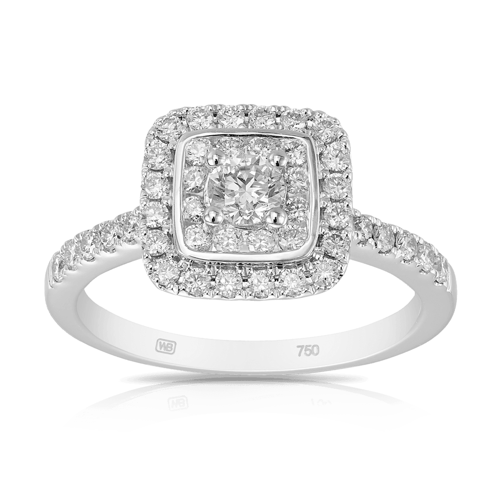 Australian Diamonds® Argyle Diamond Double Halo Ring set in 18ct White Gold - Wallace Bishop