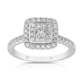 Australian Diamonds® Argyle Diamond Double Halo Ring set in 18ct White Gold - Wallace Bishop