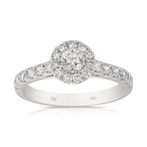 Australian Diamonds® Argyle Halo Diamond Ring Set in 18ct White Gold - Wallace Bishop