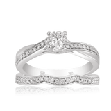 Australian Diamonds® Argyle White Diamond Engagement & Wedding Bridal Set Rings in 18ct White Gold - Wallace Bishop