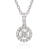 Australian Diamonds® Argyle White Diamond Halo Pendant in 18ct White Gold - Wallace Bishop