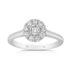 Australian Diamonds® Argyle White Round Brilliant Cut Diamond Halo Engagement Ring in 18ct White Gold - Wallace Bishop
