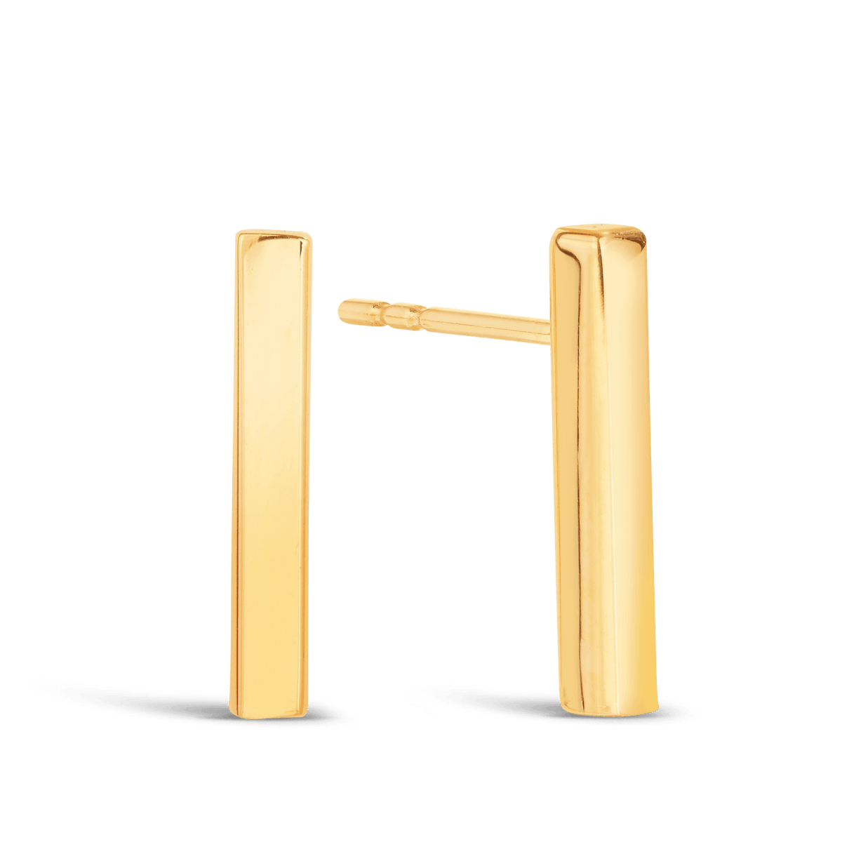 Bar Stud Earrings in 9ct Yellow Gold - Wallace Bishop